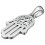 Přívěsek Hamsa s detailním vyřezáváním, rozměry 24.5x13mm, stříbrná barva, kód produktu: 7PP25498