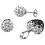 Set šperků 7SS28770: náušnice s krystaly (E: 10mm) a přívěsek s krystaly (P: 16x14mm) v elegantní stříbrné barvě.