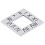 Přívěsek s geometrickým vzorem a čtvercovým otvorem, rozměry 20x20 mm, stříbrná barva.