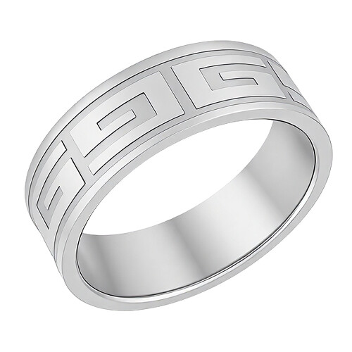 Ocelový prsten se symboly