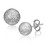Ocelové náušnice s kuličkami, pískované