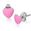 Ocelové náušnice růžové srdce