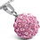 12mm – Růžová kulička s kamínky – Ocelový přívěsek - WPA163BA
