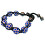Náramek s modrými korálky a černou šňůrkou, 12 mm, elegantní design pro každodenní nošení.