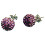 Náušnice s fialovými krystaly, kulaté, průměr 10 mm, oslnivý design pro každodenní nošení.