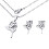 Náhrdelník a náušnice s motivem růže - stříbrný set šperků