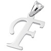 Přívěsek s iniciálou F ve stříbrné barvě, elegantní design, kód produktu 6PP0384.
