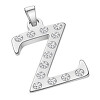 Přívěsek ve tvaru písmene Z se třpytivými kamínky, elegantní design pro každou příležitost.