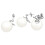 Set náušnic a přívěsku s bílými perlami, průměr náušnic 14 mm, průměr přívěsku 16 mm.