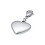Přívěsek ve tvaru srdce s karabinkou, rozměry 16x14 mm, hmotnost 4 g, stříbrná barva.