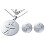 Set šperků s motivem baletky - náhrdelník 450 mm, přívěsek 25x25 mm, náušnice 14x14 mm, stříbrná barva.