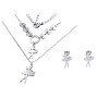 Set stříbrných šperků s baletkou – náhrdelník 430mm, přívěsek 20x12mm, náušnice 13x9mm
